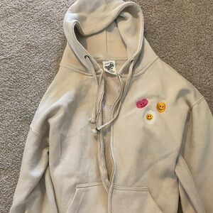 Women’s medium tan zip-up hoodie